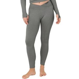 Kindly Yours Sustainable Seamless Ribbed Crossover Waist Thermal Legging XL